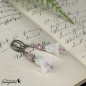 Preview: weiße Ohrhänger Ohrringe mit rosa Perlen