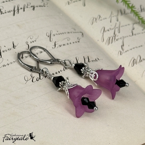 violette schwarze Ohrringe Schmuck Online Shop